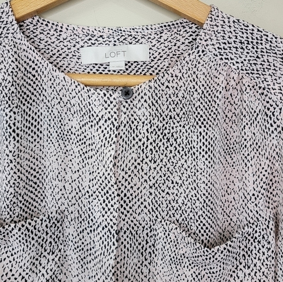 LOFT | Pale Pink Snakeskin Print Blouse - Picture 4 of 4